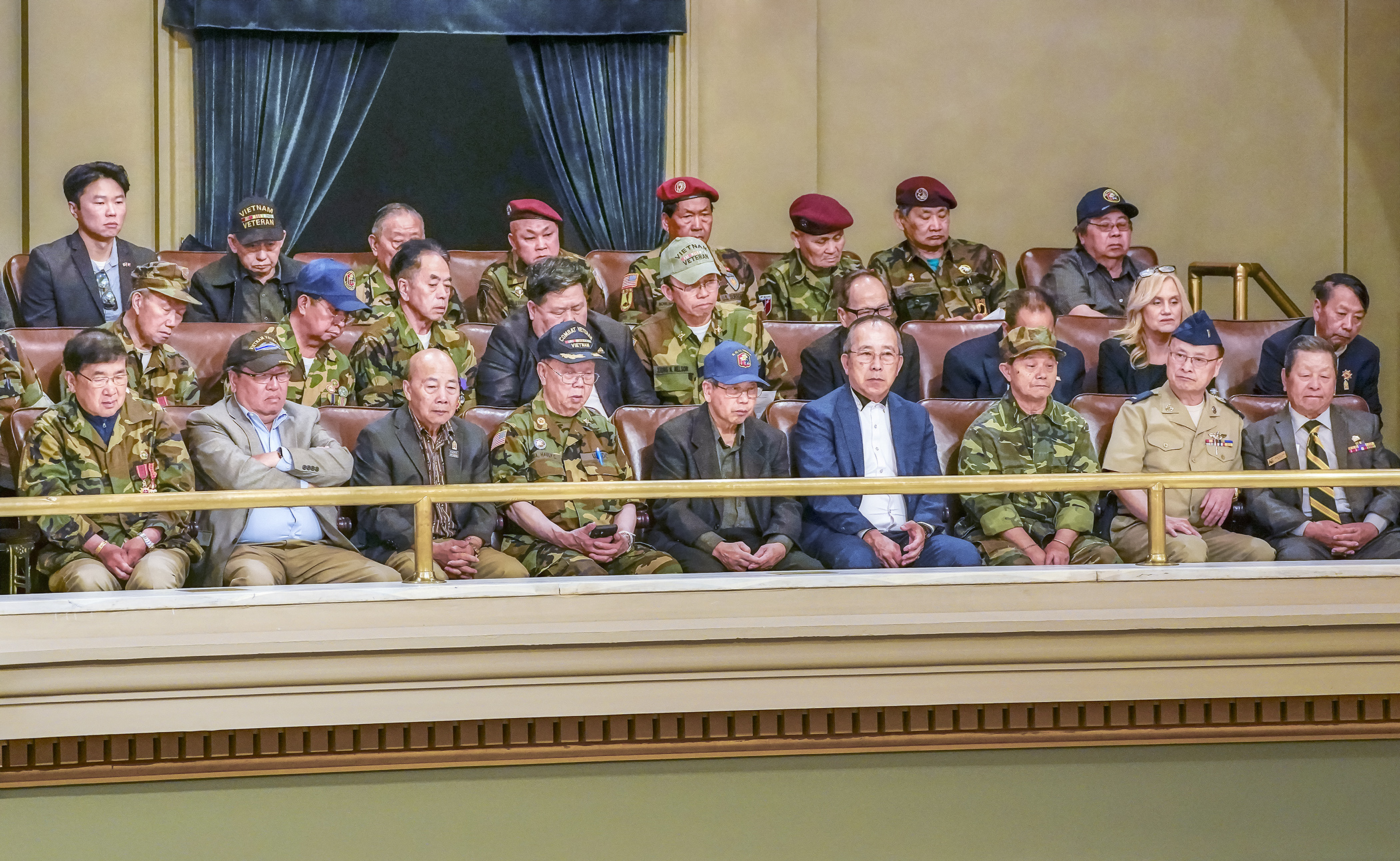 Veterans of the Secret War in Laos were present in the gallery May 4 when the House passed HF3919 that would incorporate recommendations from a task force on benefits for such veterans. (Photo by Andrew VonBank)